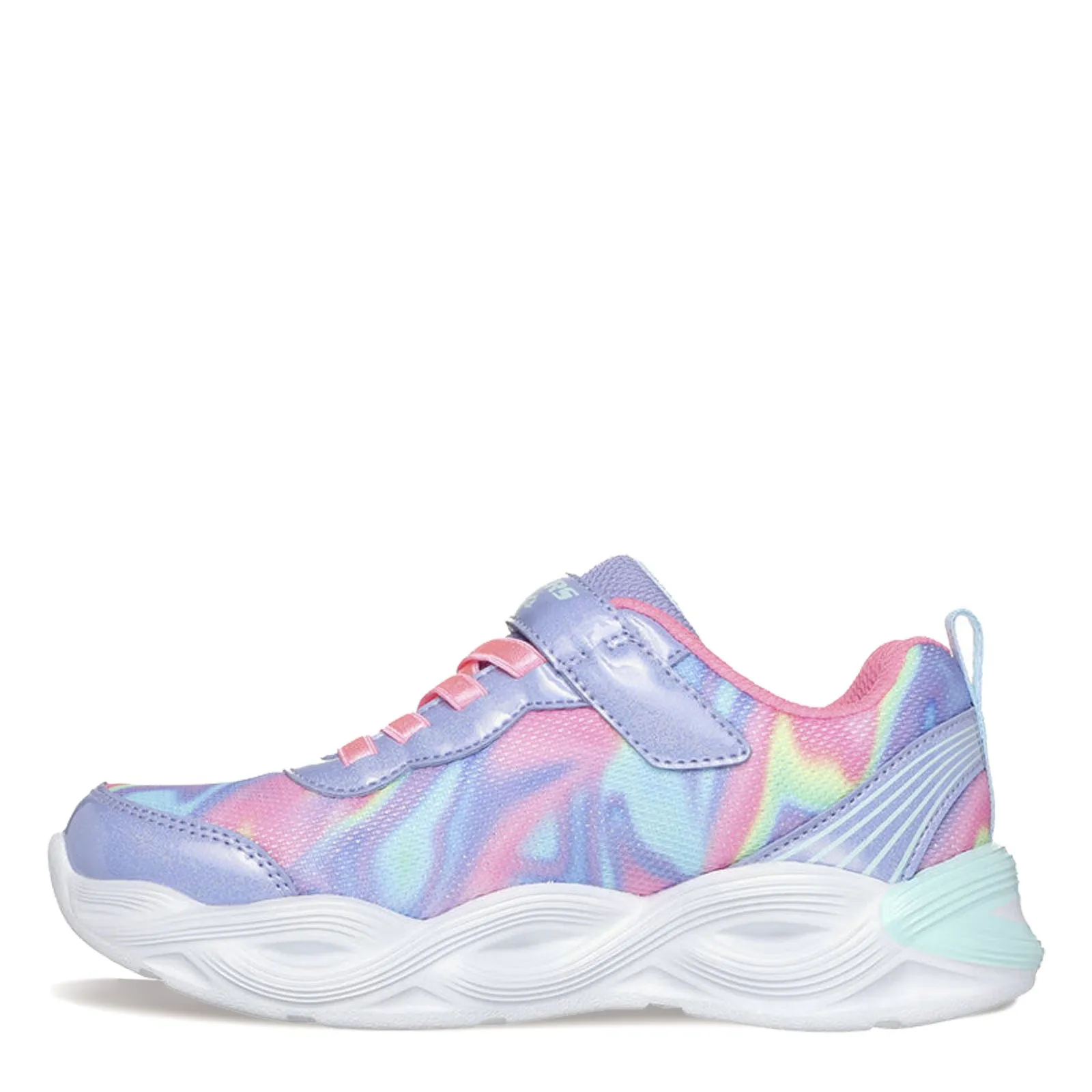 Girl's Skechers, S-Lights: Twisty Glow - Sorbet Swirl Sneaker - Little Kid