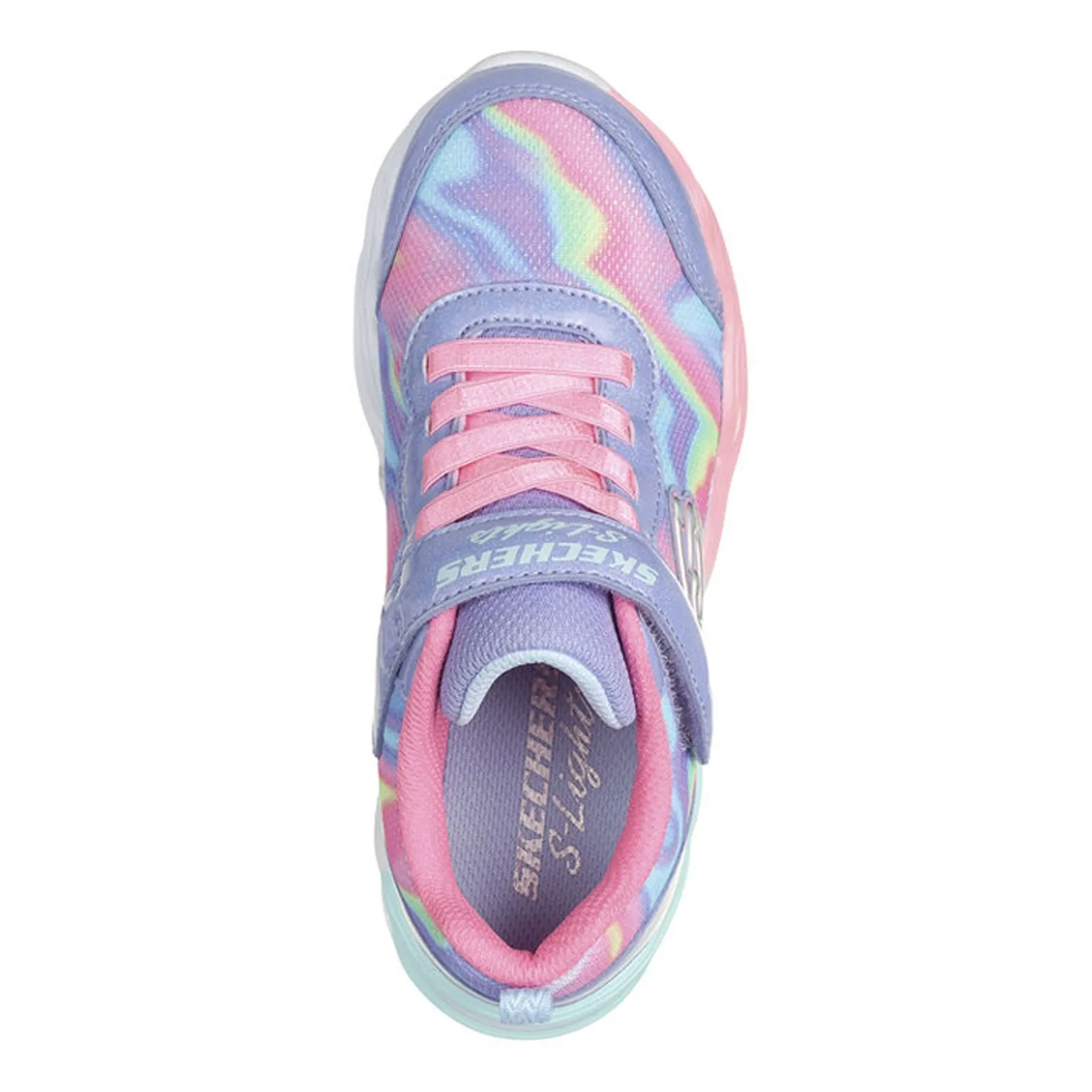 Girl's Skechers, S-Lights: Twisty Glow - Sorbet Swirl Sneaker - Little Kid