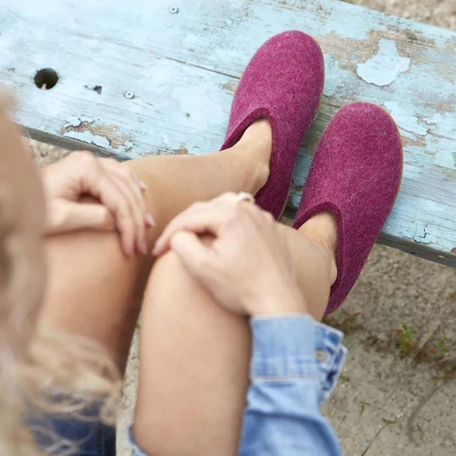 GLERUPS SLIP ON LEATHER CRANBERRY