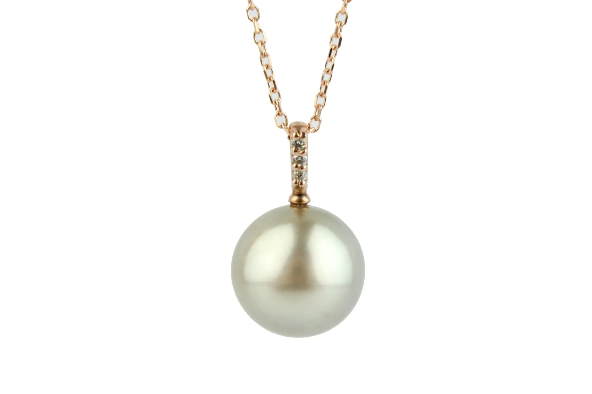 Golden Glow Tahitian Pearl & Diamond Éclat Pendant or Necklace on 14KRG