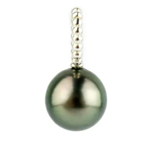 Green 9.5mm Tahitian Pearl Pendant on Sterling Silver