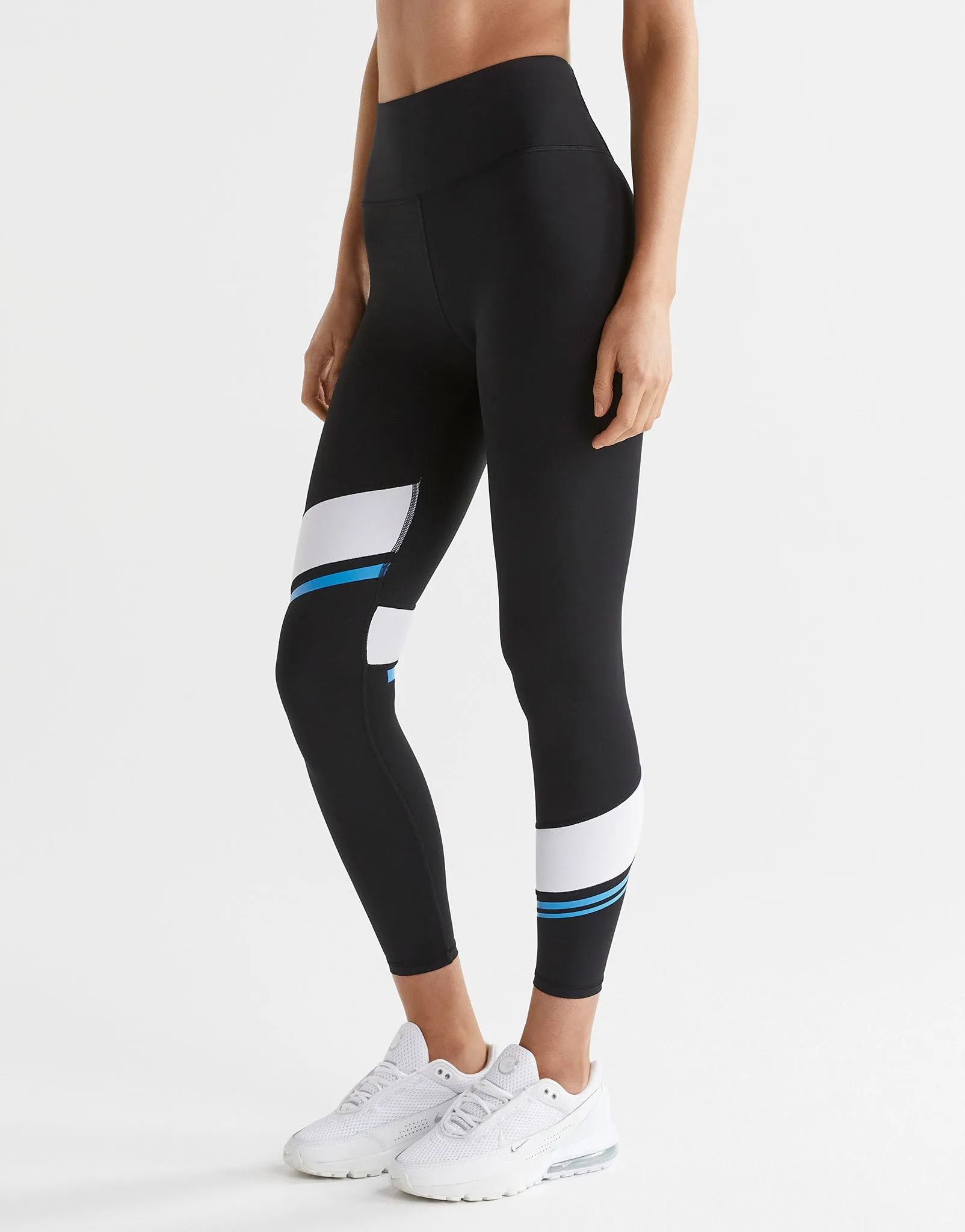 Hannah Full Length Legging - Black, Bright Blue