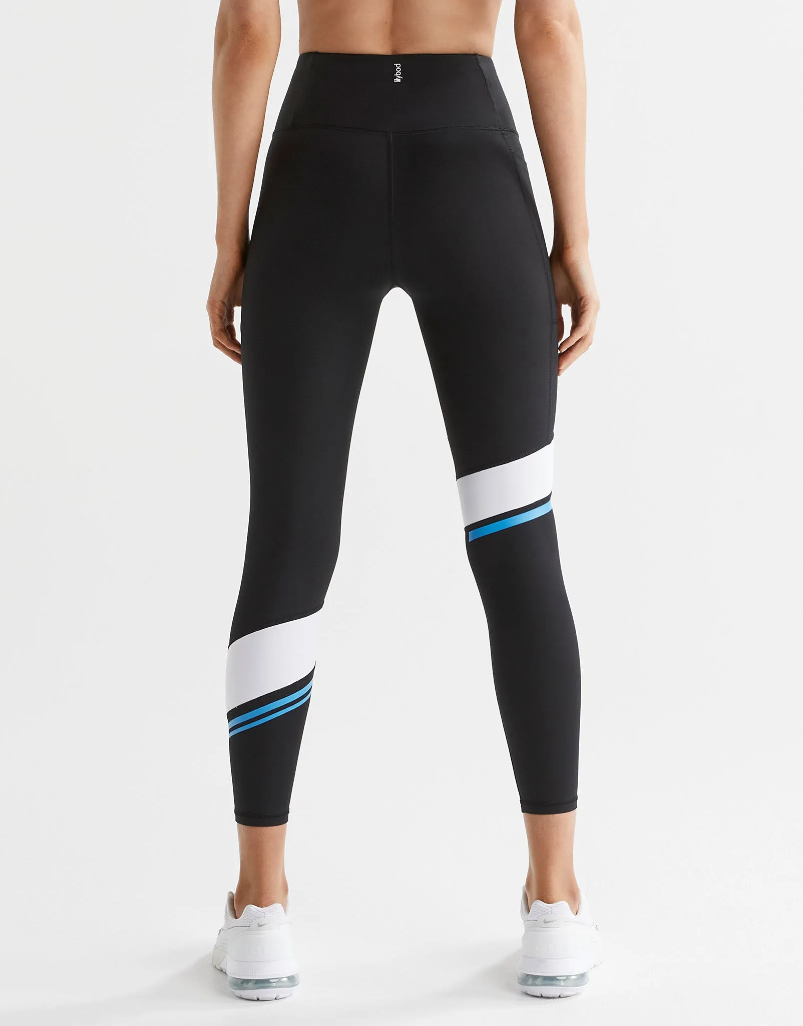 Hannah Full Length Legging - Black, Bright Blue