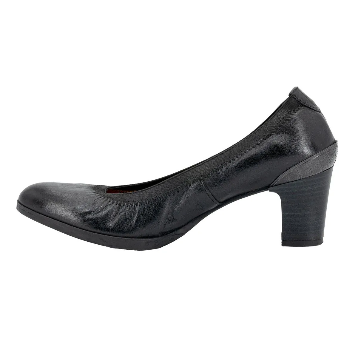 Hispanitas Glove Block High-Heel Shoes Leather Black Colour For Women