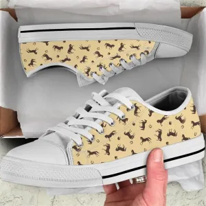 Horse Pattern Watercolor Low Top Shoes, Animal Print Canvas Shoes, Print On Canvas Shoes