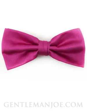 Hot Pink Satin Bow Tie