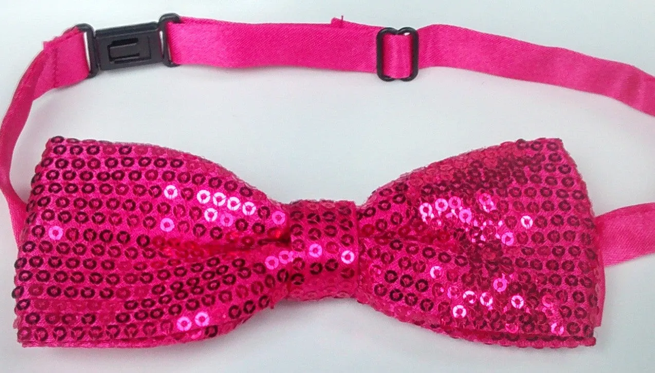 Hot Pink Sequin Bowtie