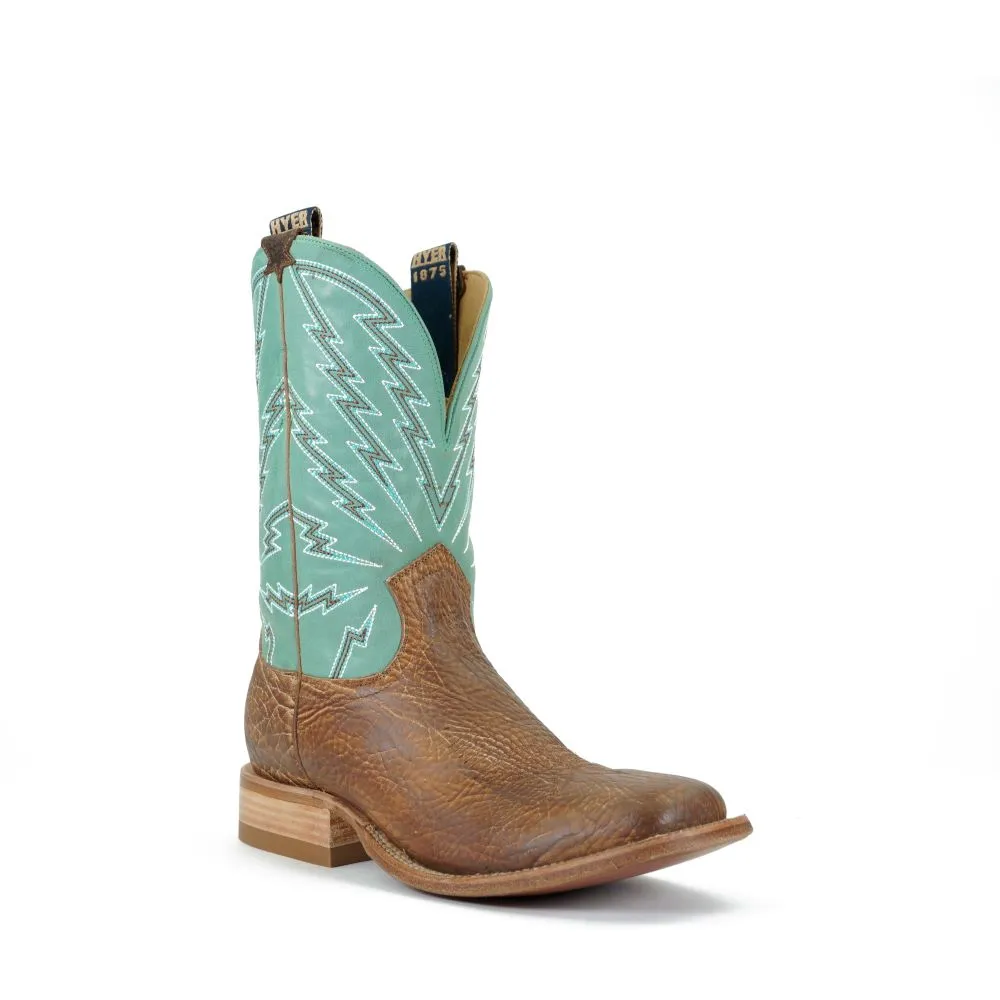 'Hyer' Men's 11" Hazelton Western Square Toe - Tan / Mint