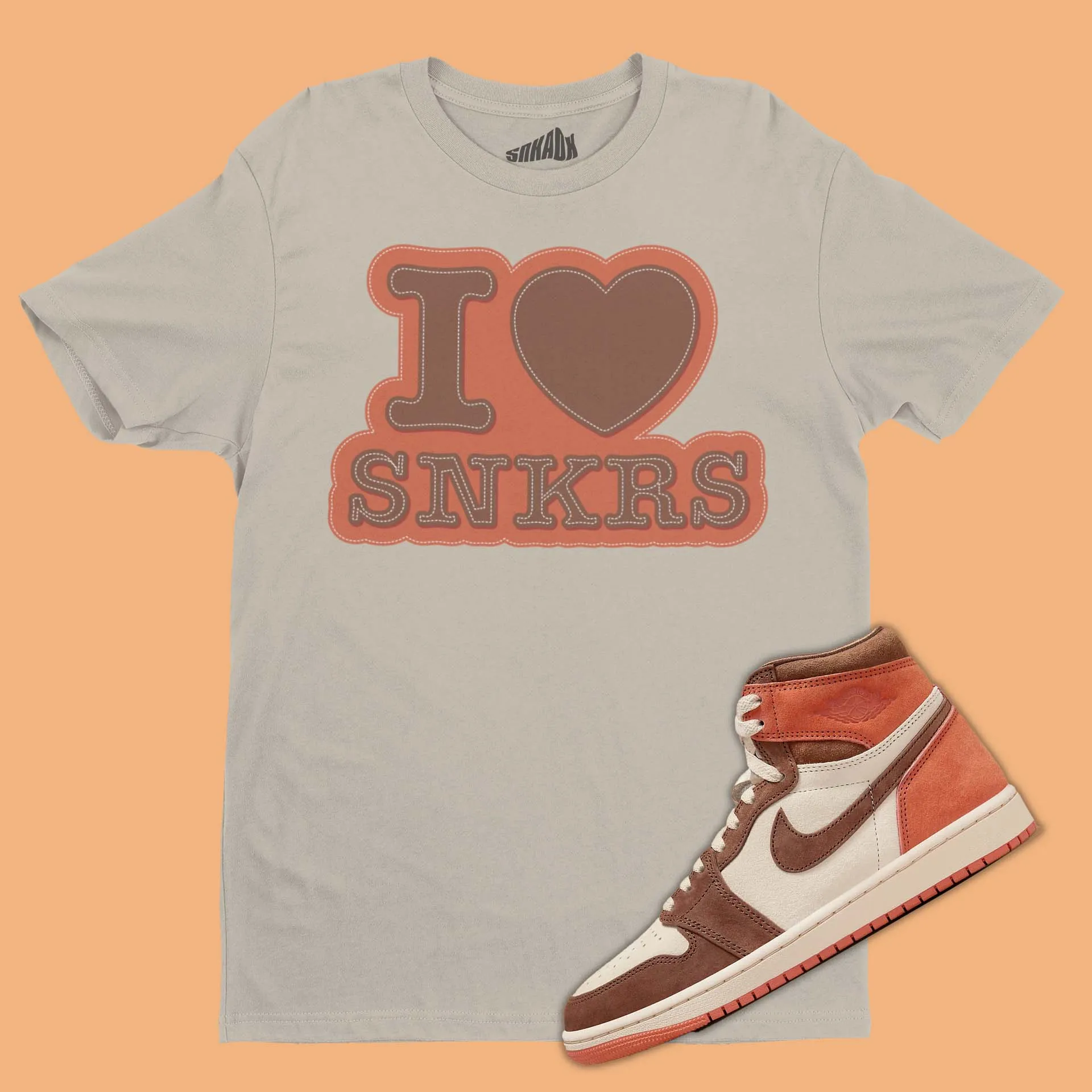 I Love Sneakers T-Shirt Matching Air Jordan 1 Dusted Clay