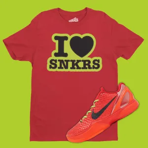 I Love Sneakers T-Shirt Matching Kobe 6 Protro Reverse Grinch