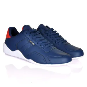 Iconic Men's Breathable Leather Navy blue and White Sneakers