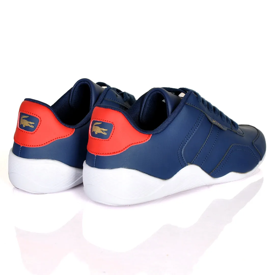 Iconic Men's Breathable Leather Navy blue and White Sneakers