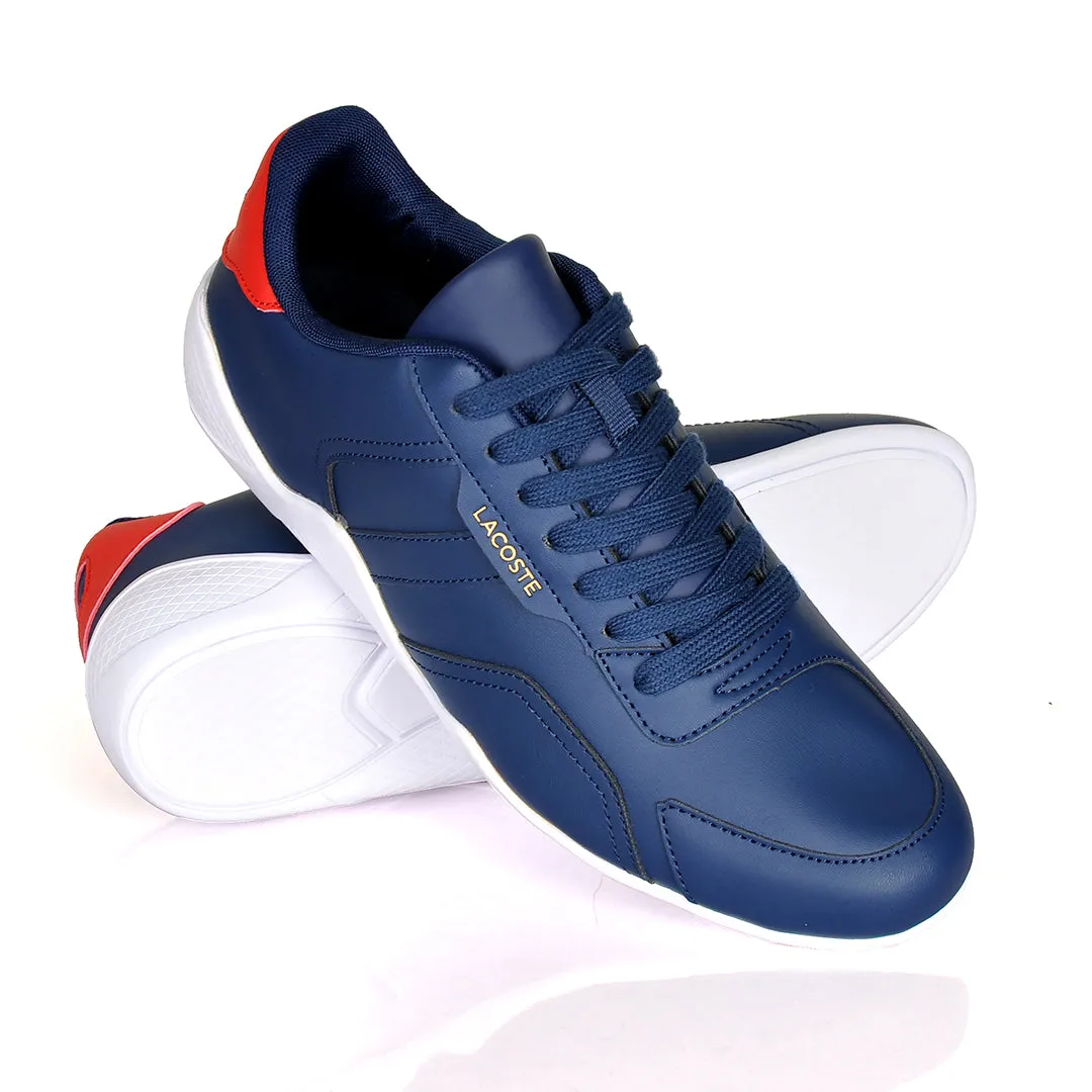 Iconic Men's Breathable Leather Navy blue and White Sneakers