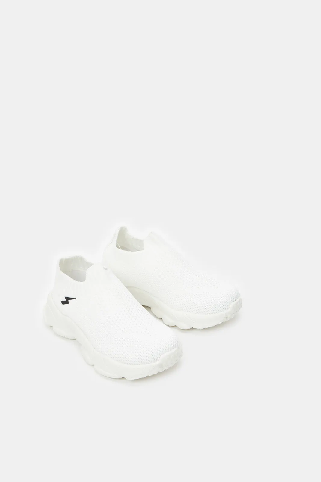 Infant Boys White Textured Slip-On Sneaker