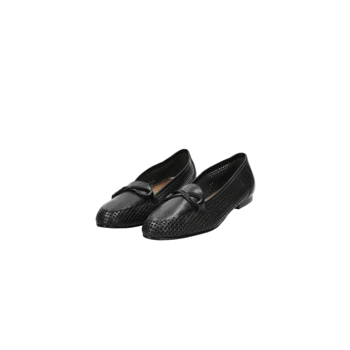 Innovations Bow Tie Ballerinas Leather Black Colour For Women