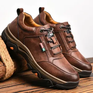 INSTOCK- comfortable men's shoes hiking shoes top leather