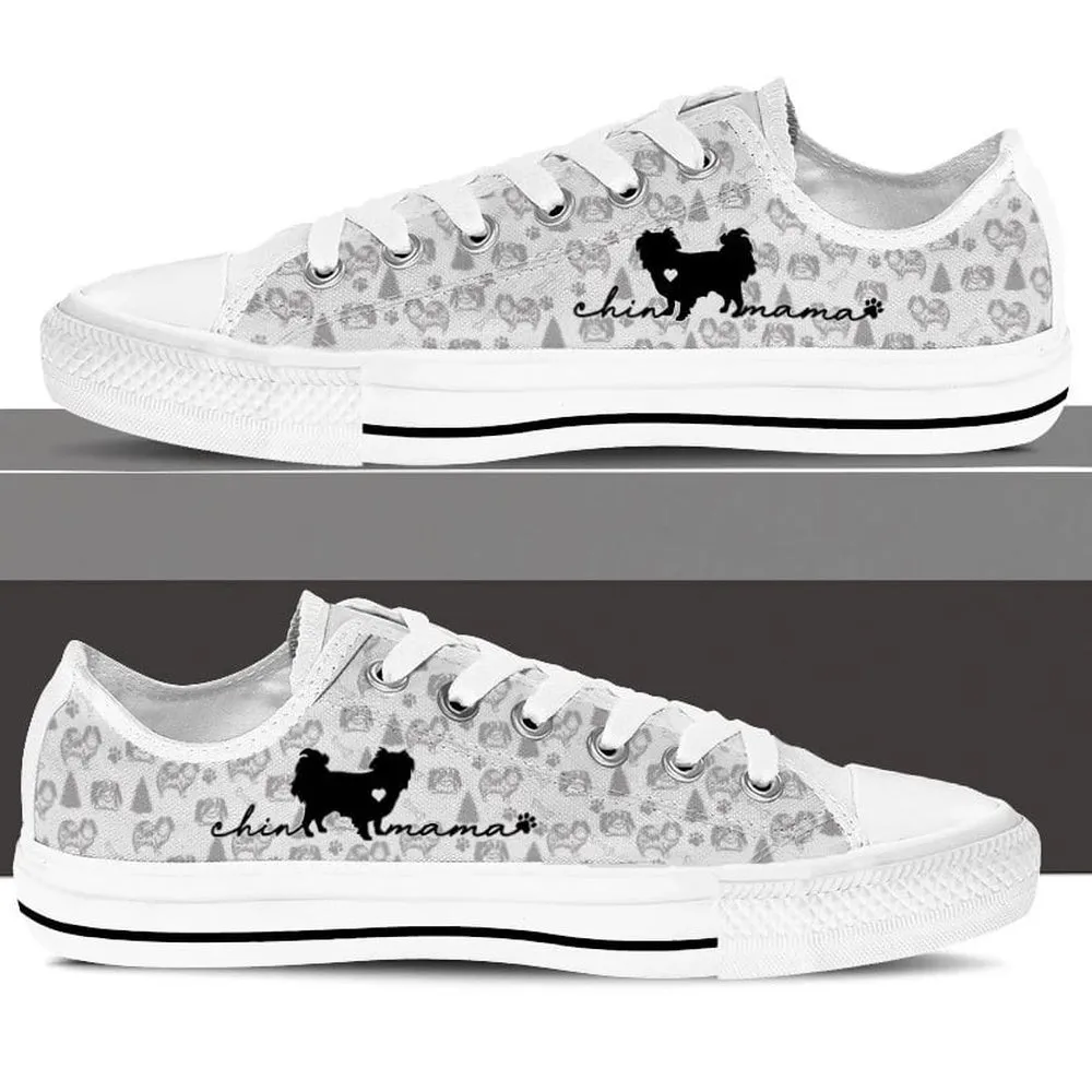 Japanese Chin Low Top Shoes, Dog Printed Shoes, Canvas Shoes For Men, Women