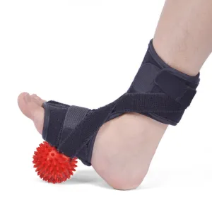 JM03539 2 in 1 Plantar Fasciitis Splint Sprain Memory Cotton Aluminum Strip Splint Protective Gear   Massage Ball Set(Black)