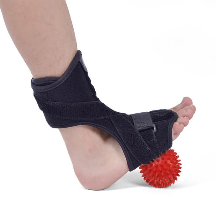 JM03539 2 in 1 Plantar Fasciitis Splint Sprain Memory Cotton Aluminum Strip Splint Protective Gear   Massage Ball Set(Black)