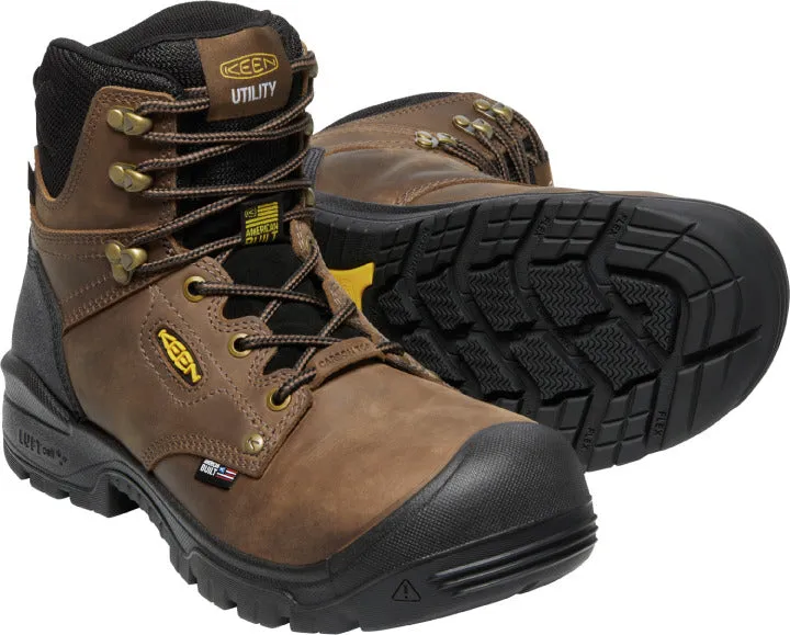 'Keen Utility' Men's 6" Independence EH WP Comp Toe - Dark Earth / Black