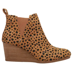 Kelsey Leopard Pull On Wedge Booties