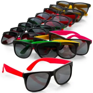 Kicko - Neon Sunglasses with Dark Lenses - 36 Pack 80s Style Unisex Aviators in Assorted