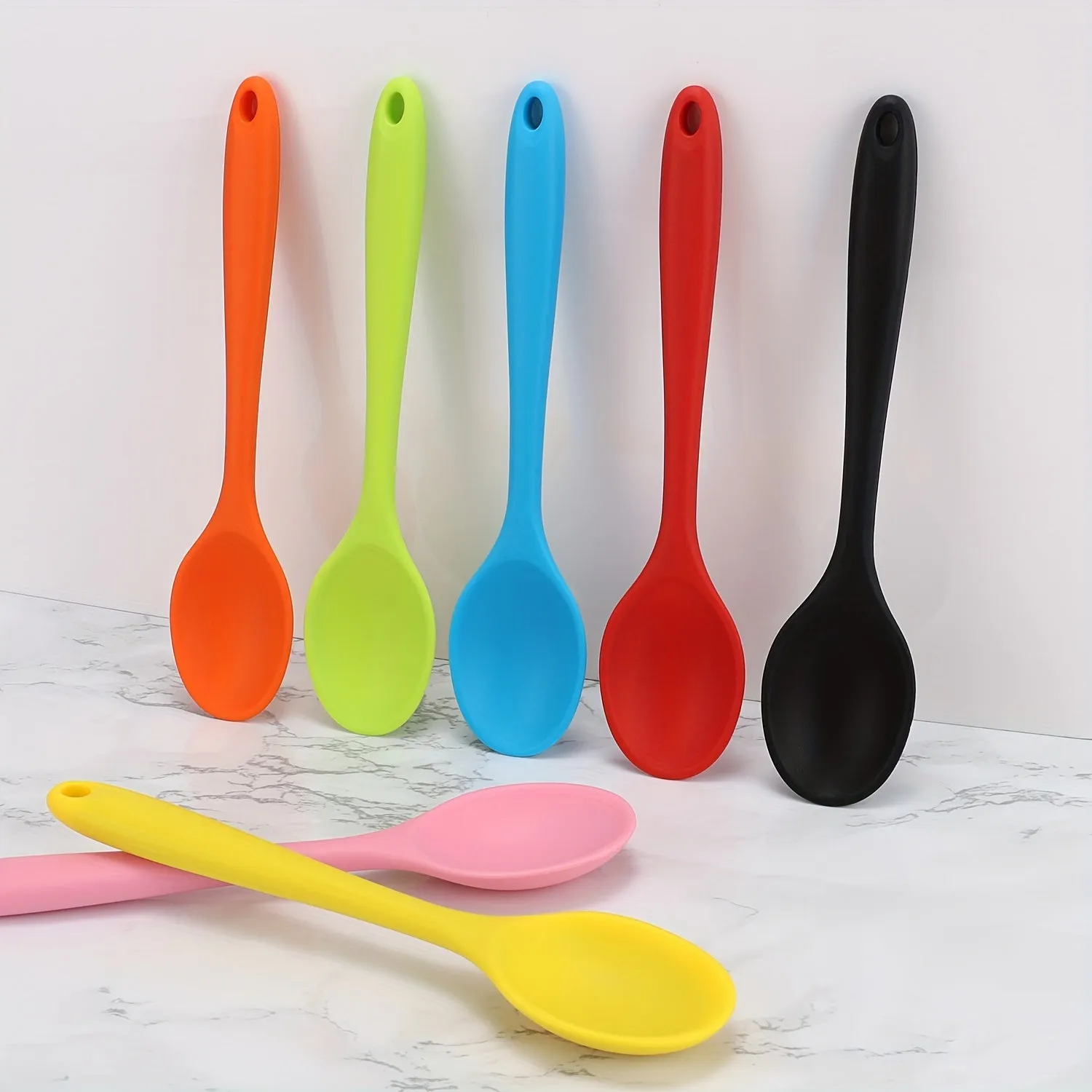 kkboxly 1pc Premium Silicone Spoon - Ladles for Cooking, Mixing, Serving, and Salad Preparation - Heat Resistant, Non-Stick, and Easy to Clean Kitchen Essential