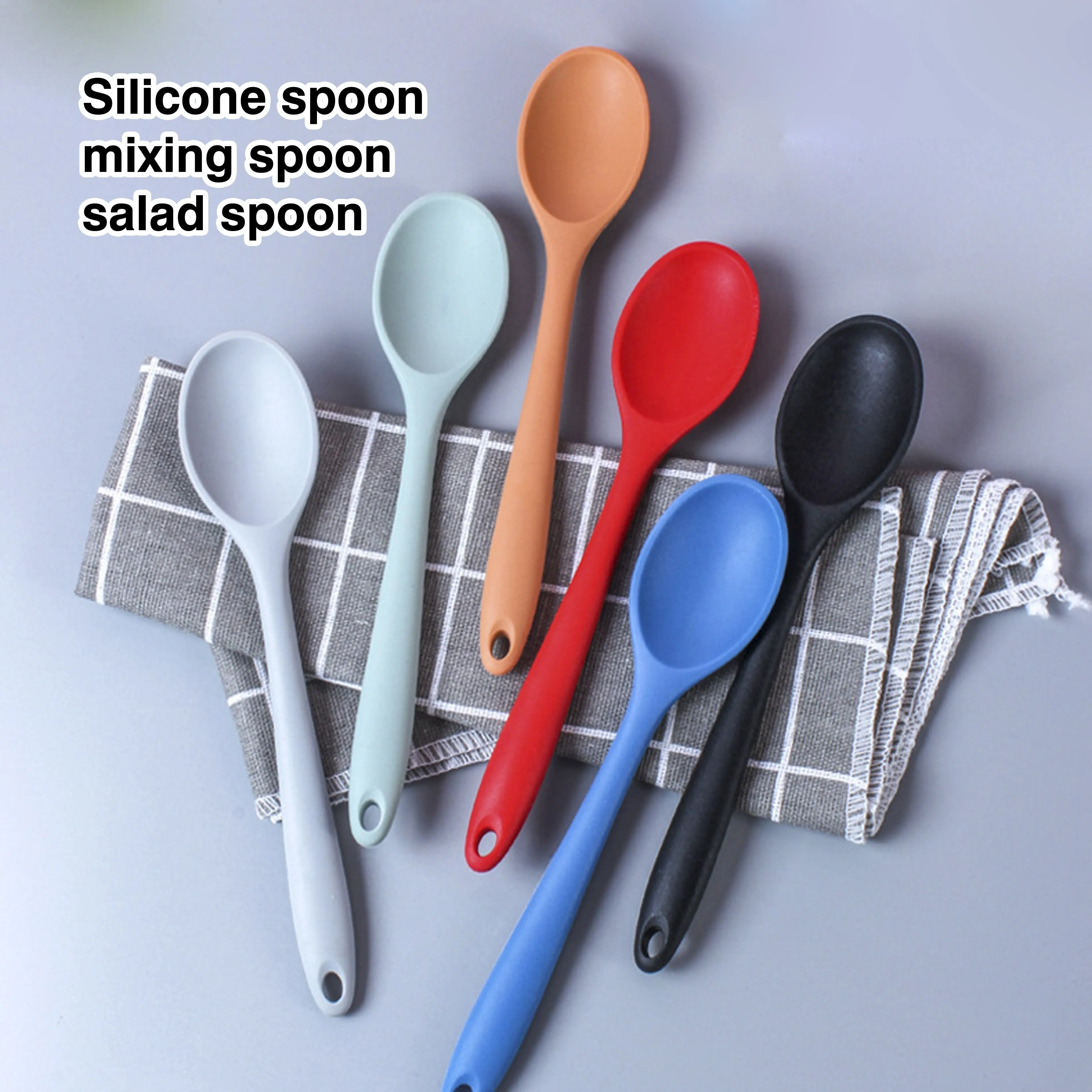 kkboxly 1pc Premium Silicone Spoon - Ladles for Cooking, Mixing, Serving, and Salad Preparation - Heat Resistant, Non-Stick, and Easy to Clean Kitchen Essential