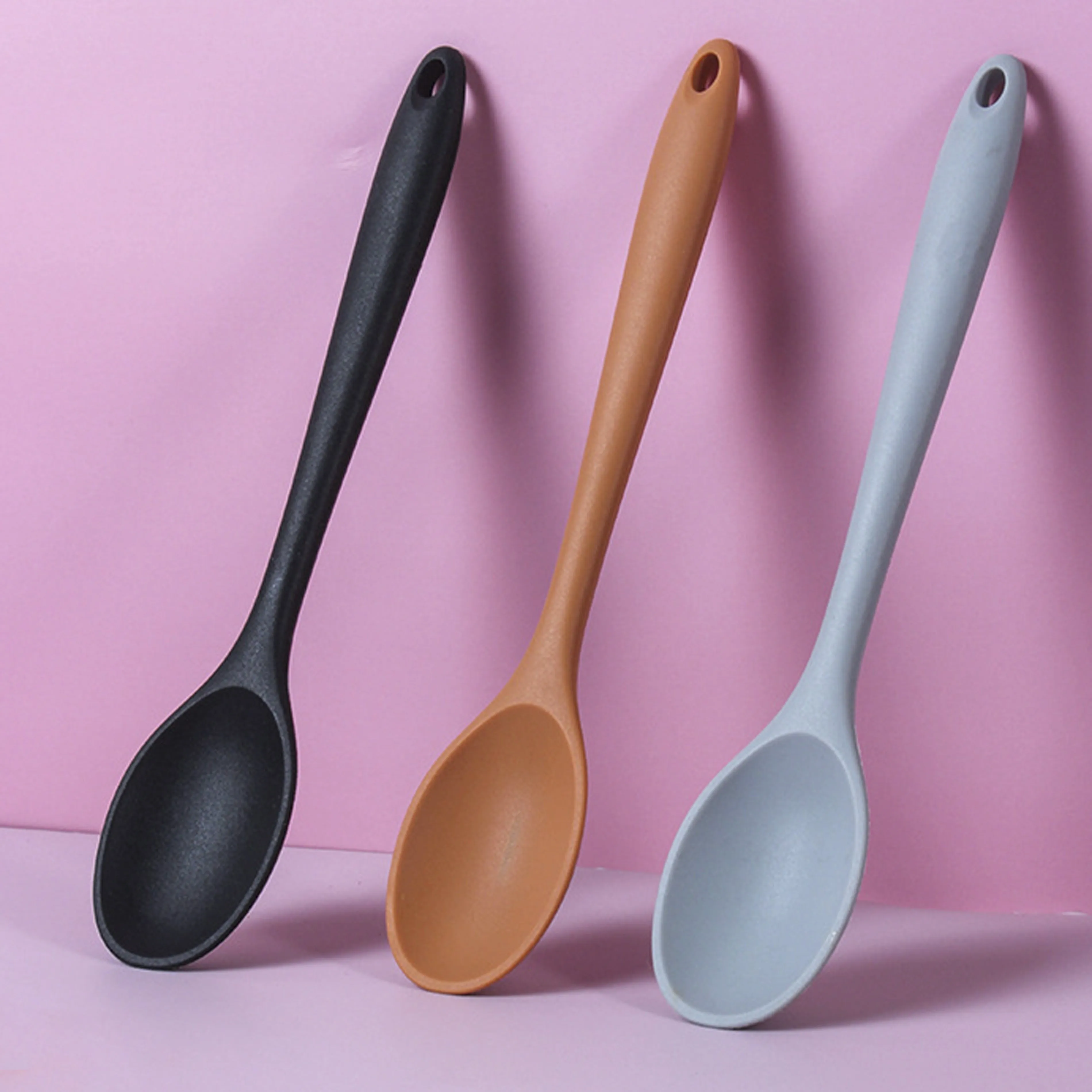 kkboxly 1pc Premium Silicone Spoon - Ladles for Cooking, Mixing, Serving, and Salad Preparation - Heat Resistant, Non-Stick, and Easy to Clean Kitchen Essential