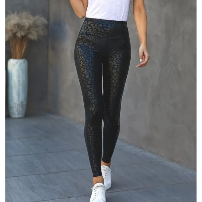 Leopard Print Wide Waist Leggings