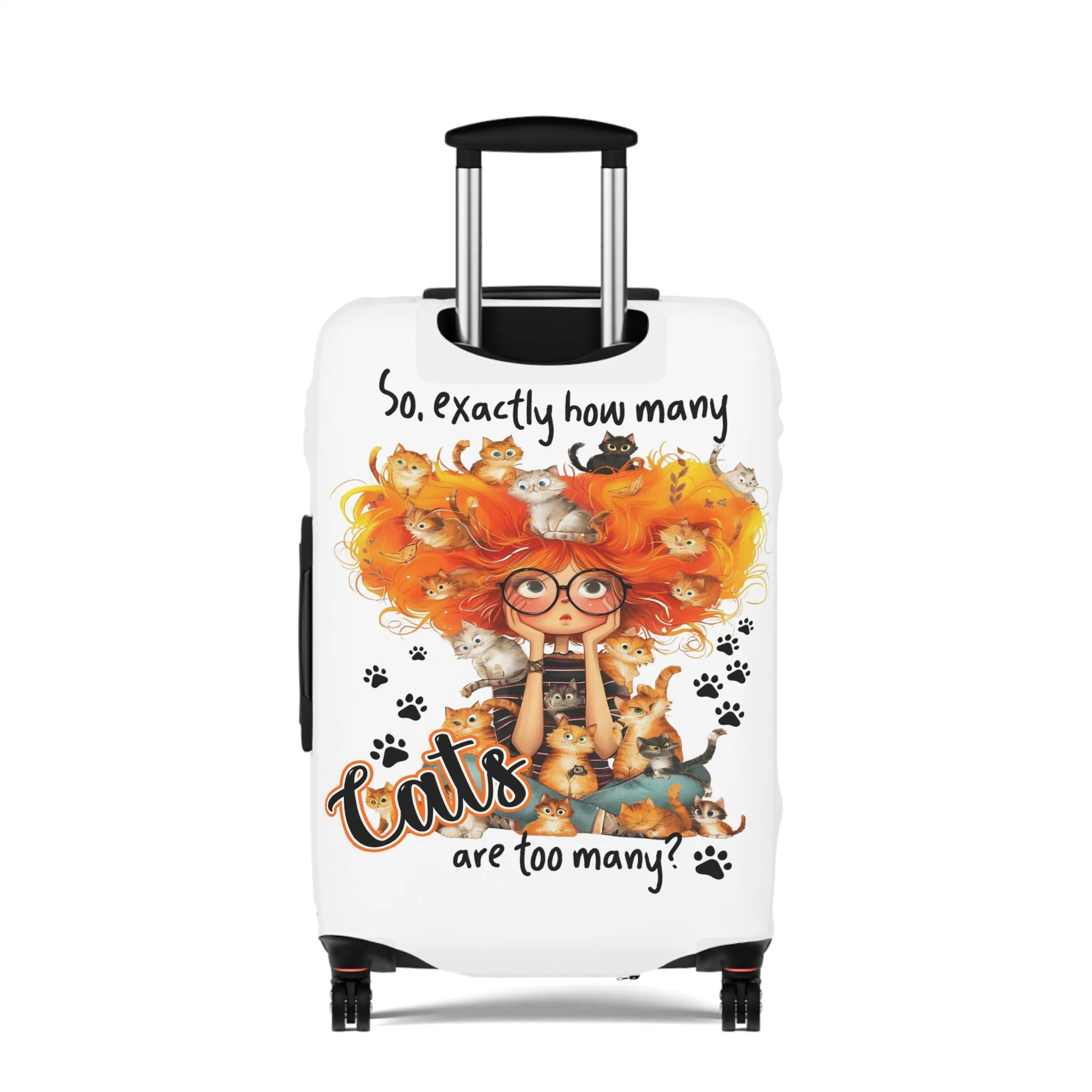 Luggage Cover, Cat, Funny Quote, So how many cats are too many, awd-4016