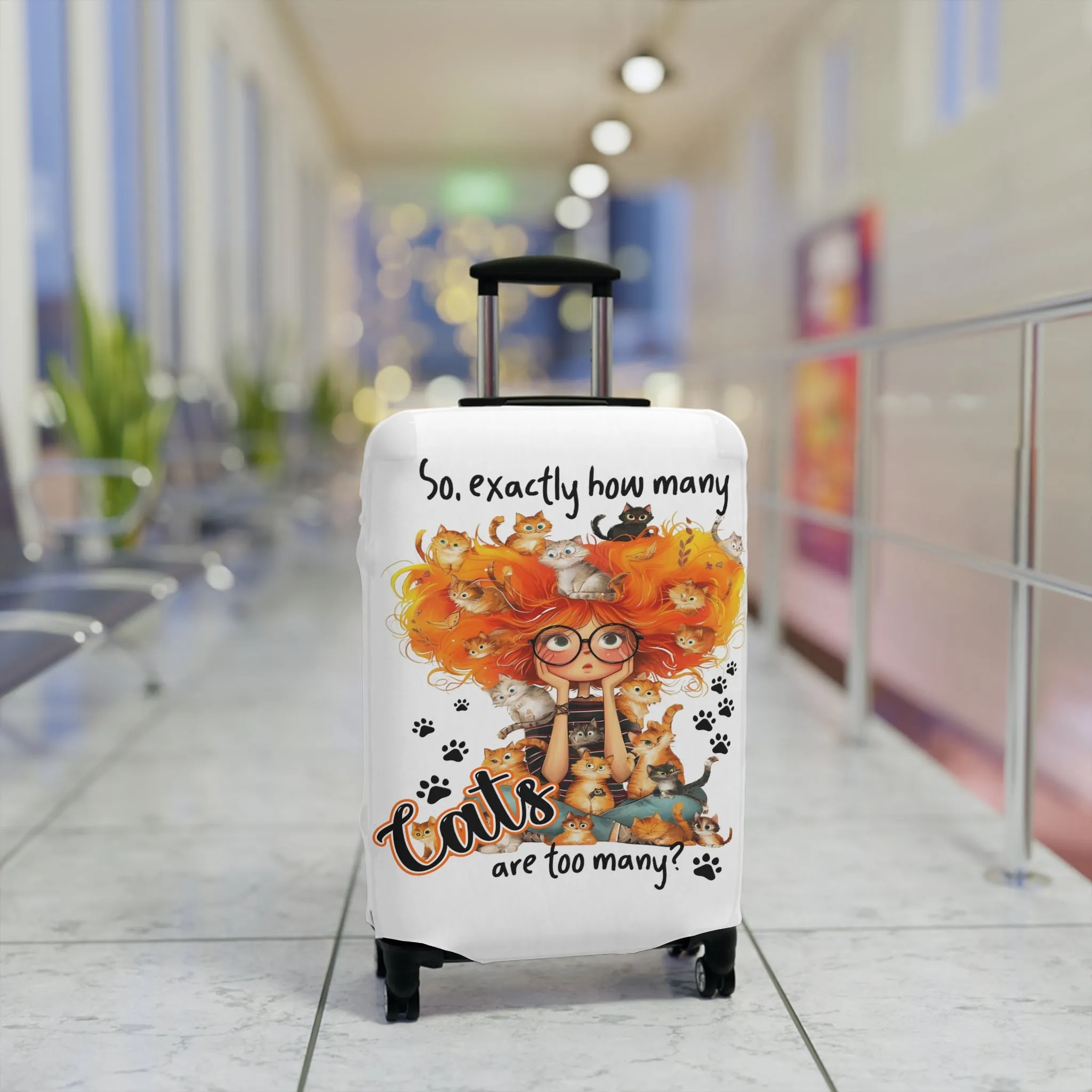 Luggage Cover, Cat, Funny Quote, So how many cats are too many, awd-4016