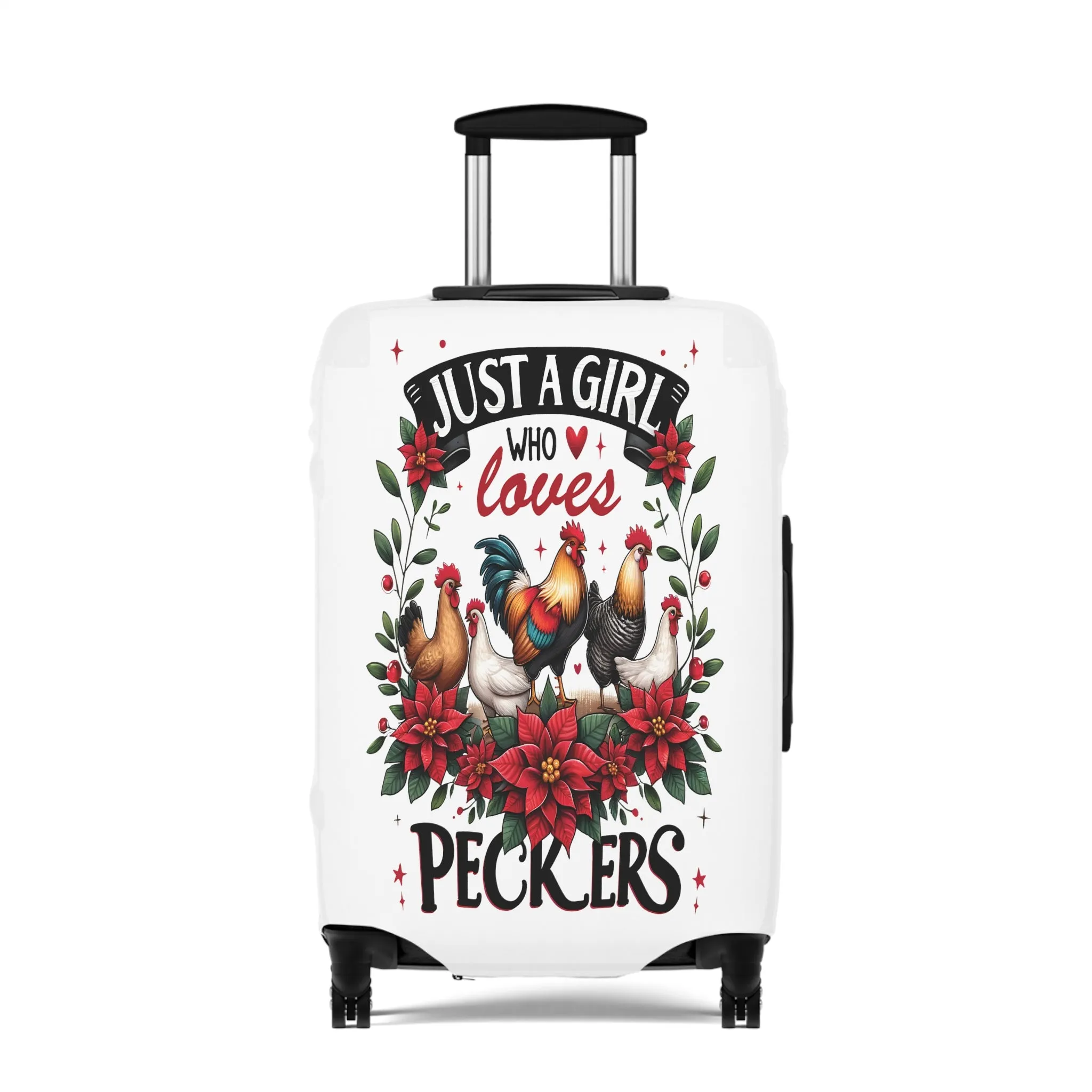 Luggage Cover, Chicken, Just a Girl who Loves Peckers, awd-1071