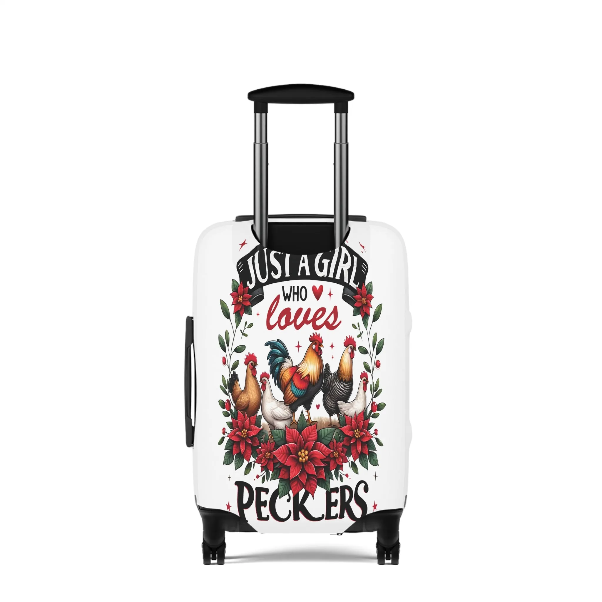 Luggage Cover, Chicken, Just a Girl who Loves Peckers, awd-1071