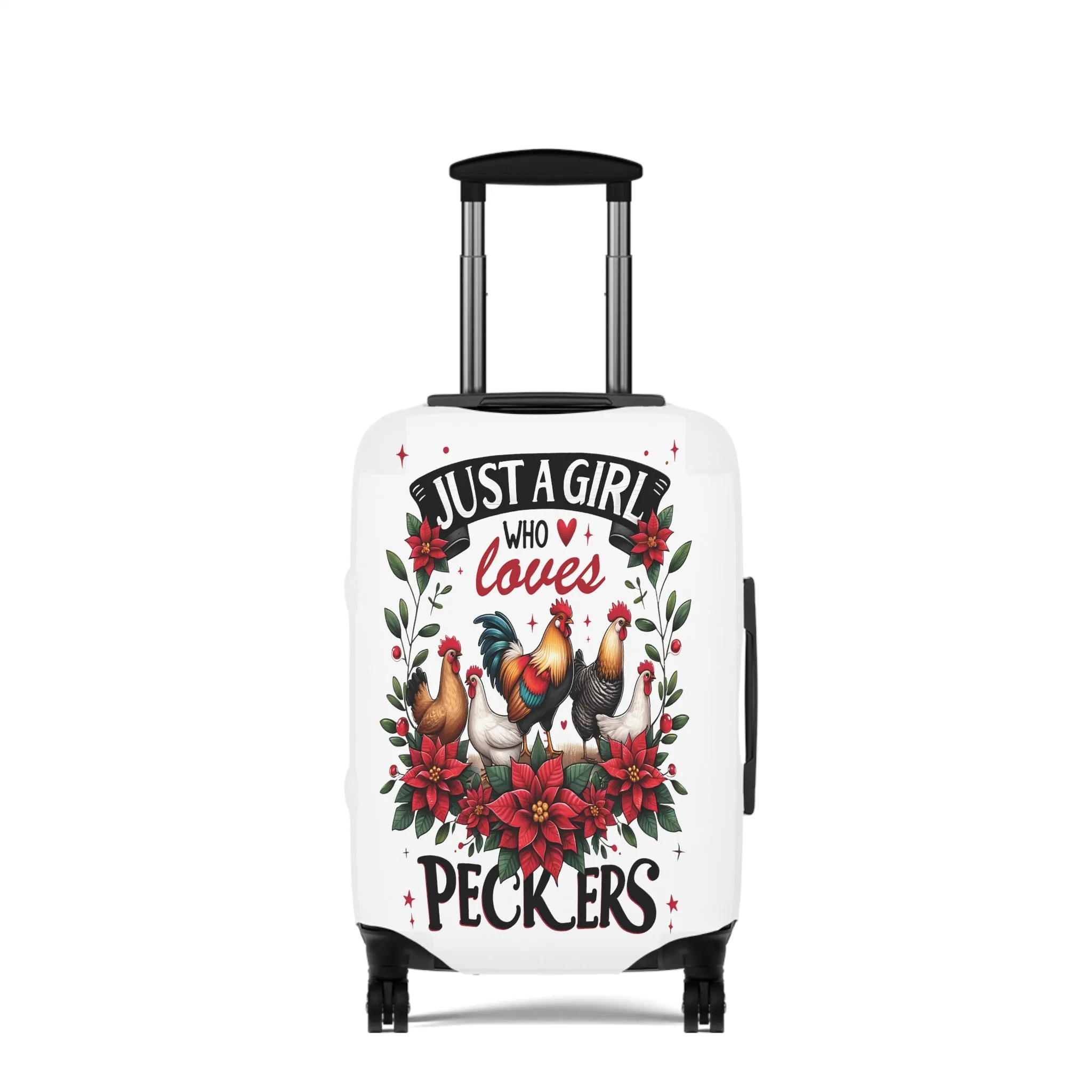 Luggage Cover, Chicken, Just a Girl who Loves Peckers, awd-1071