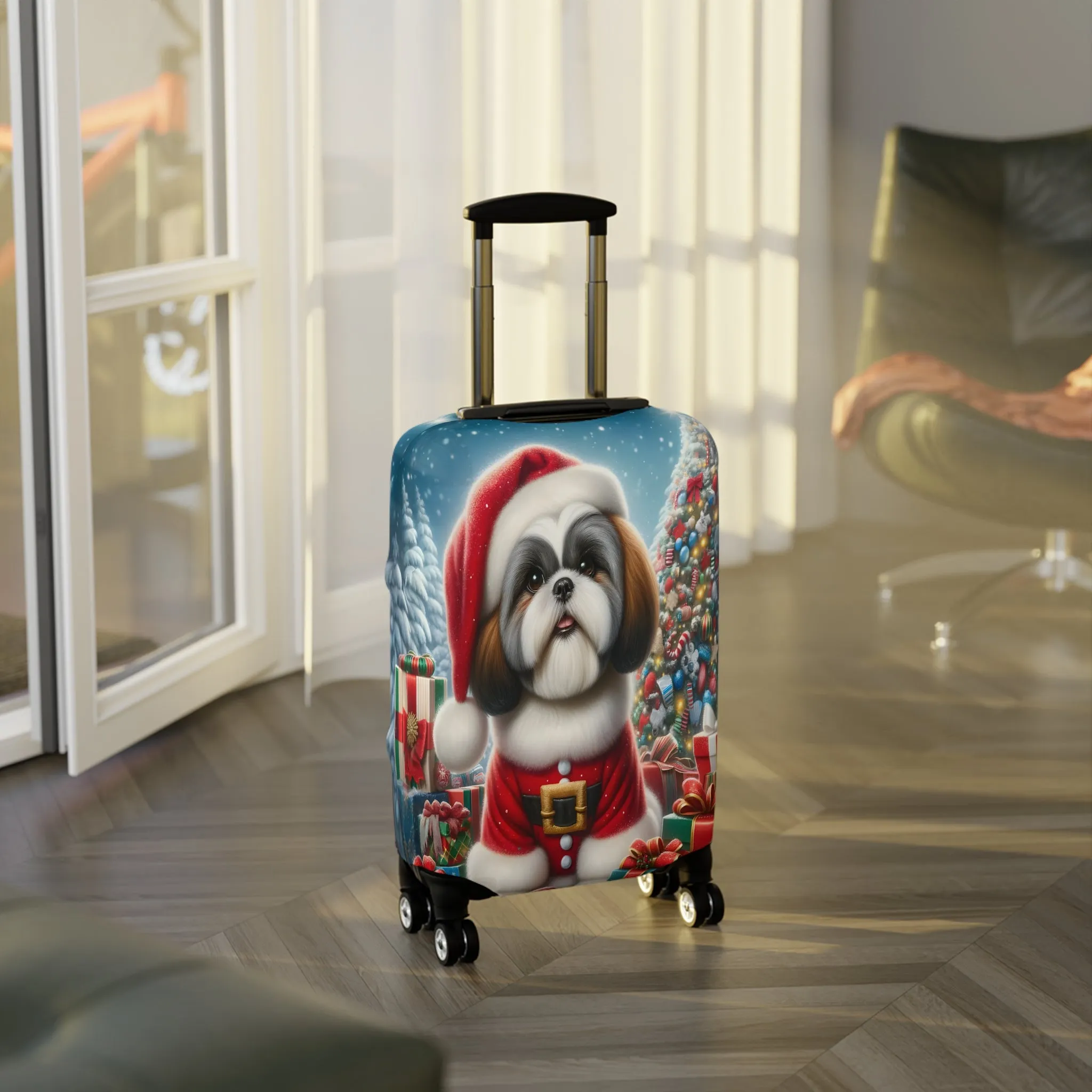 Luggage Cover, Christmas, Shiatzu, awd-002