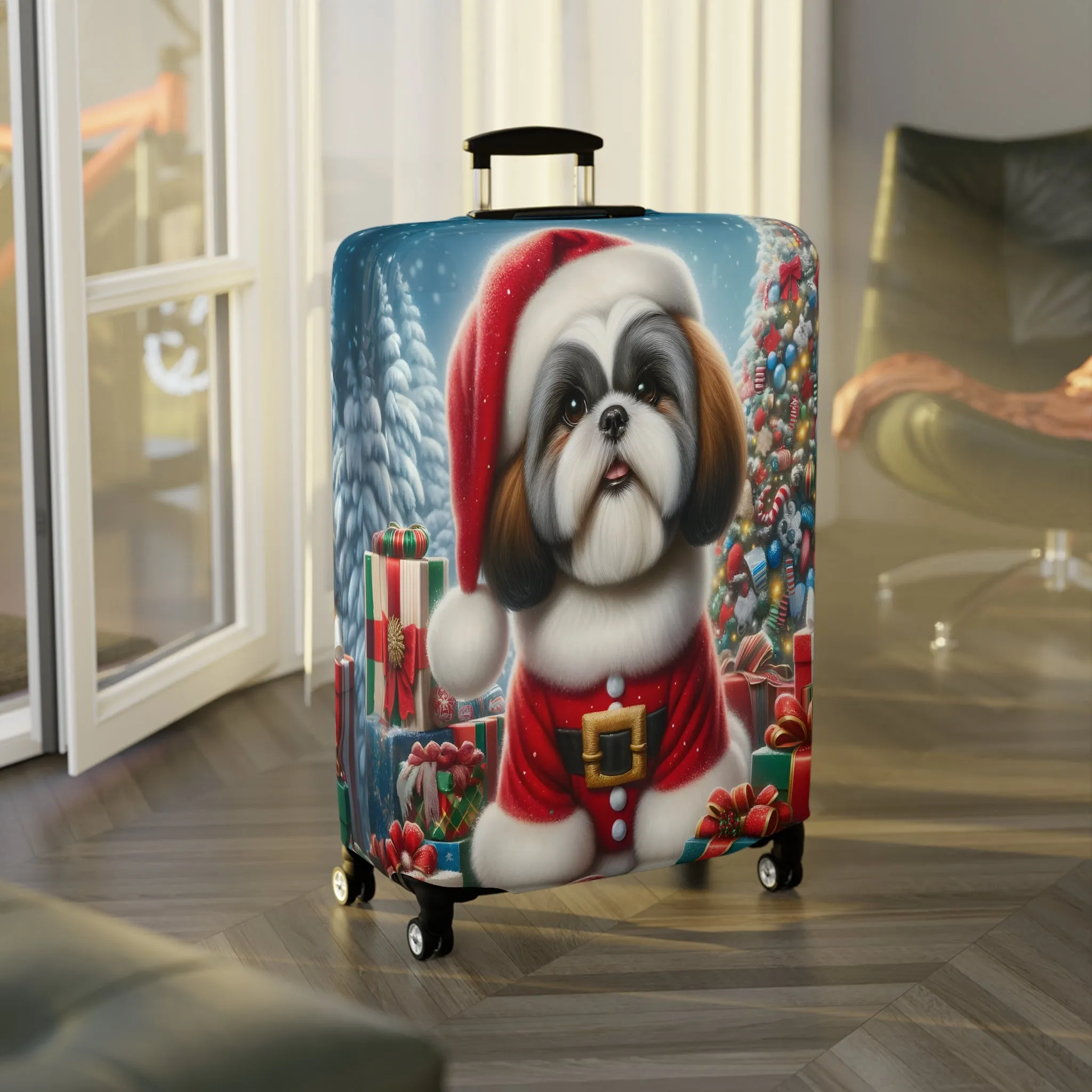 Luggage Cover, Christmas, Shiatzu, awd-002