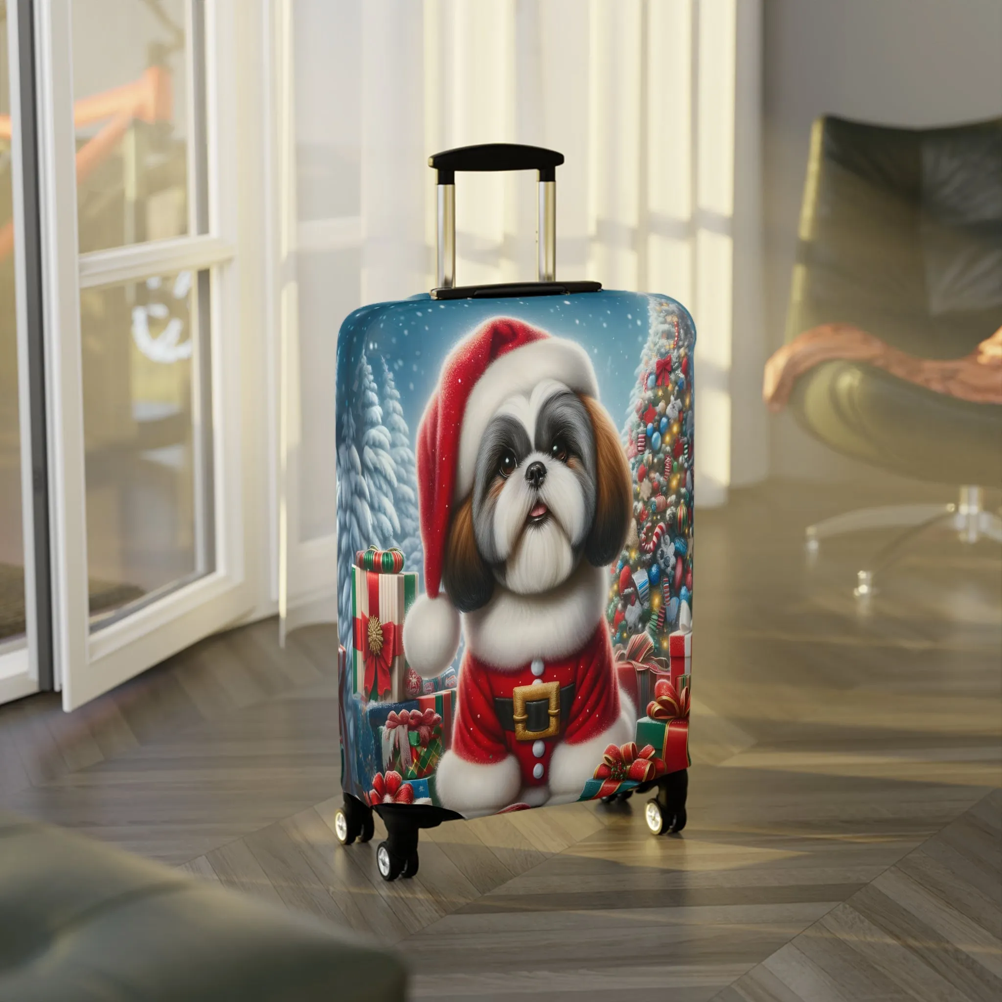 Luggage Cover, Christmas, Shiatzu, awd-002