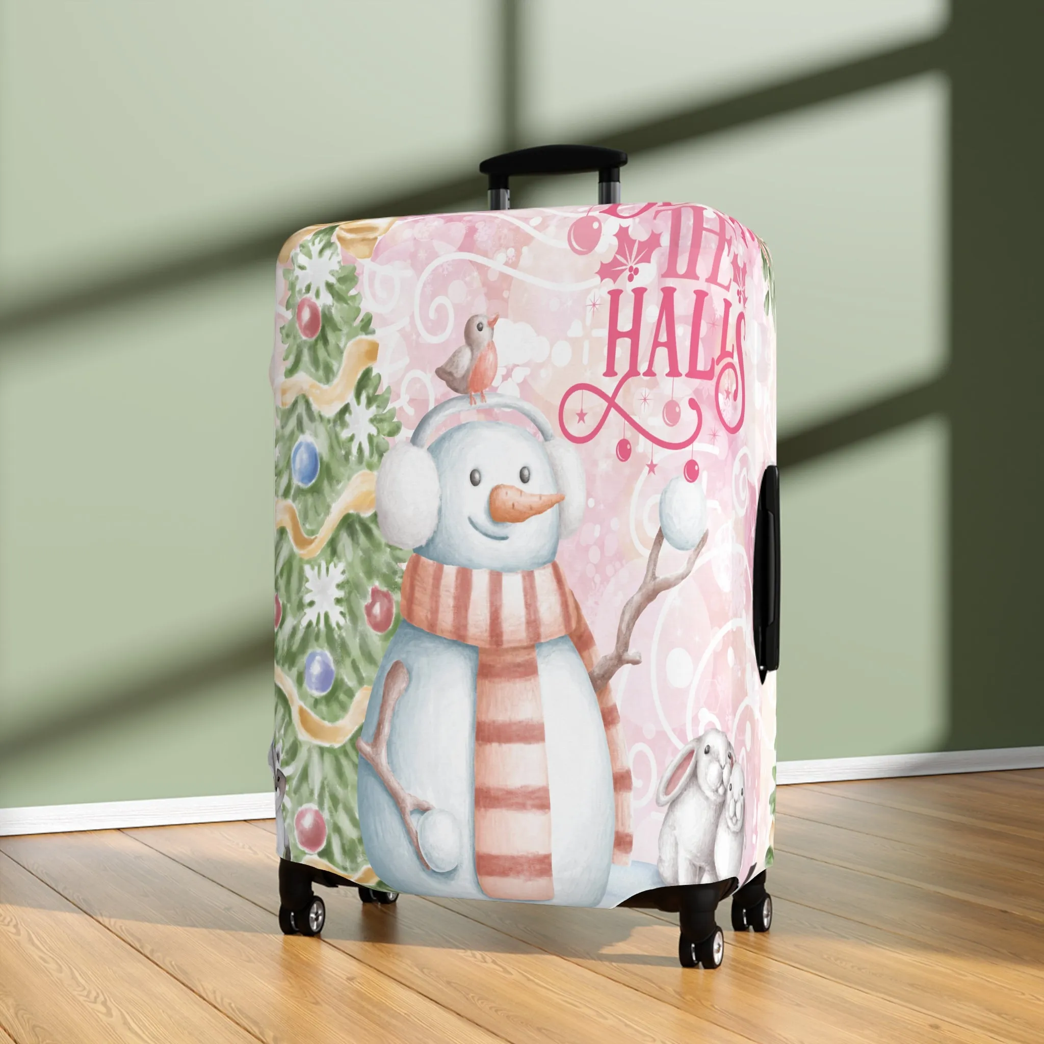 Luggage Cover, Christmas, Snowman, Deck the Halls, awd-049