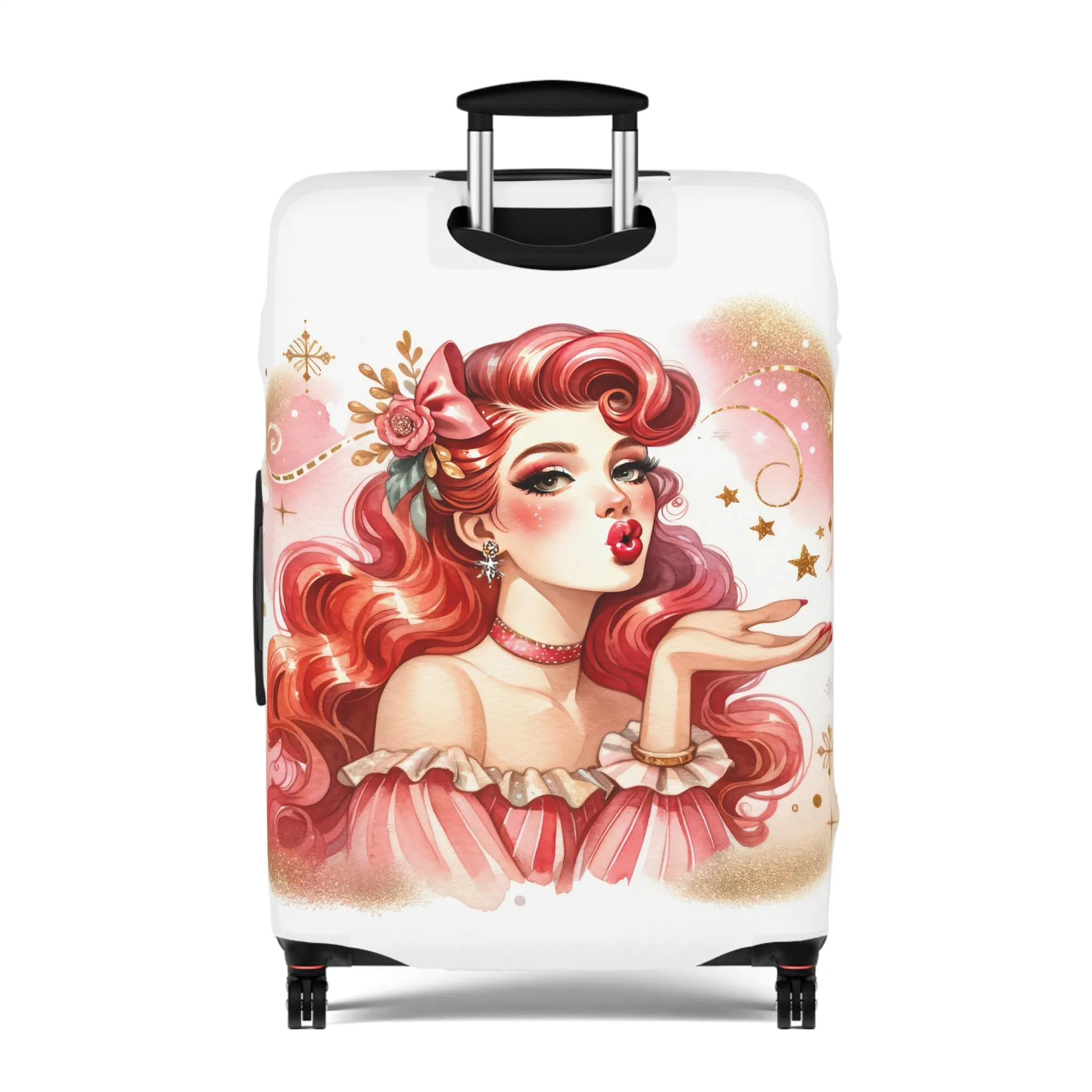 Luggage Cover, Coquette Girl Red Hair, awd-1470