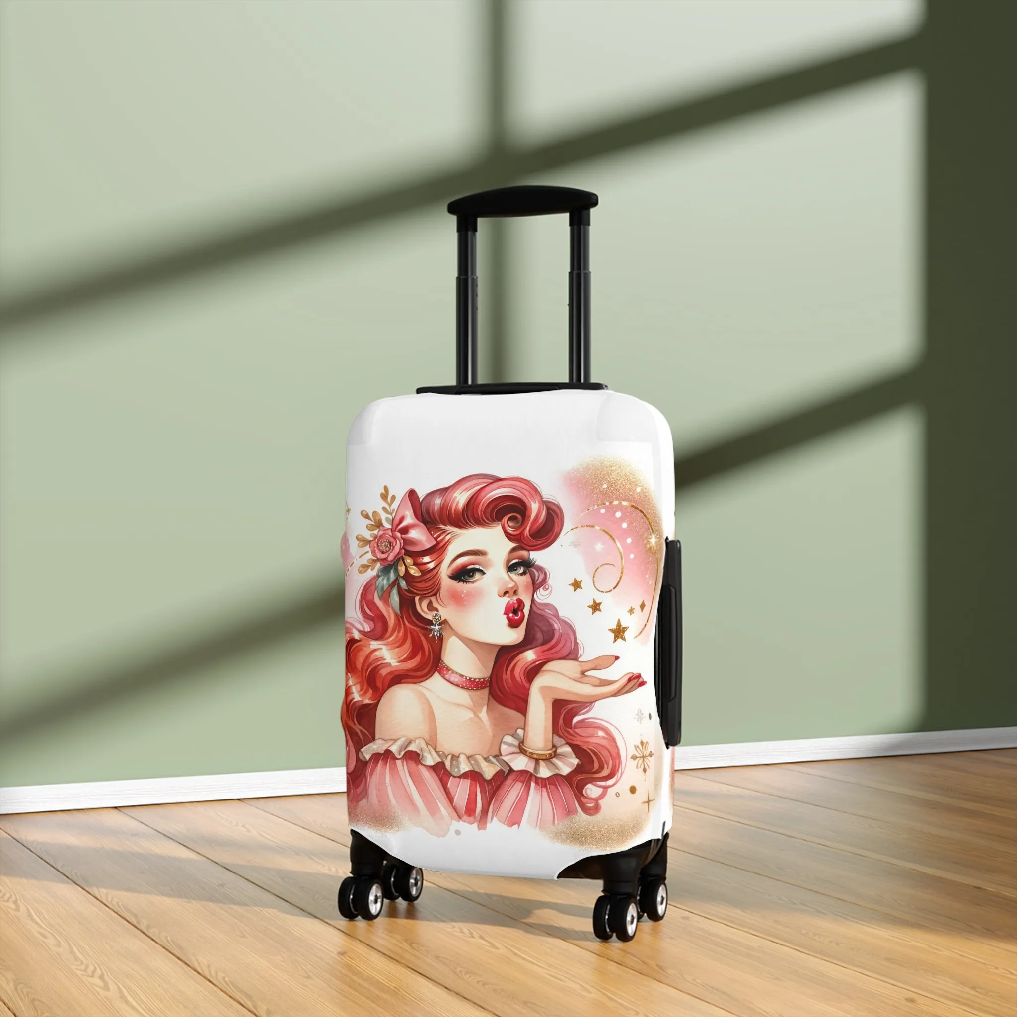 Luggage Cover, Coquette Girl Red Hair, awd-1470