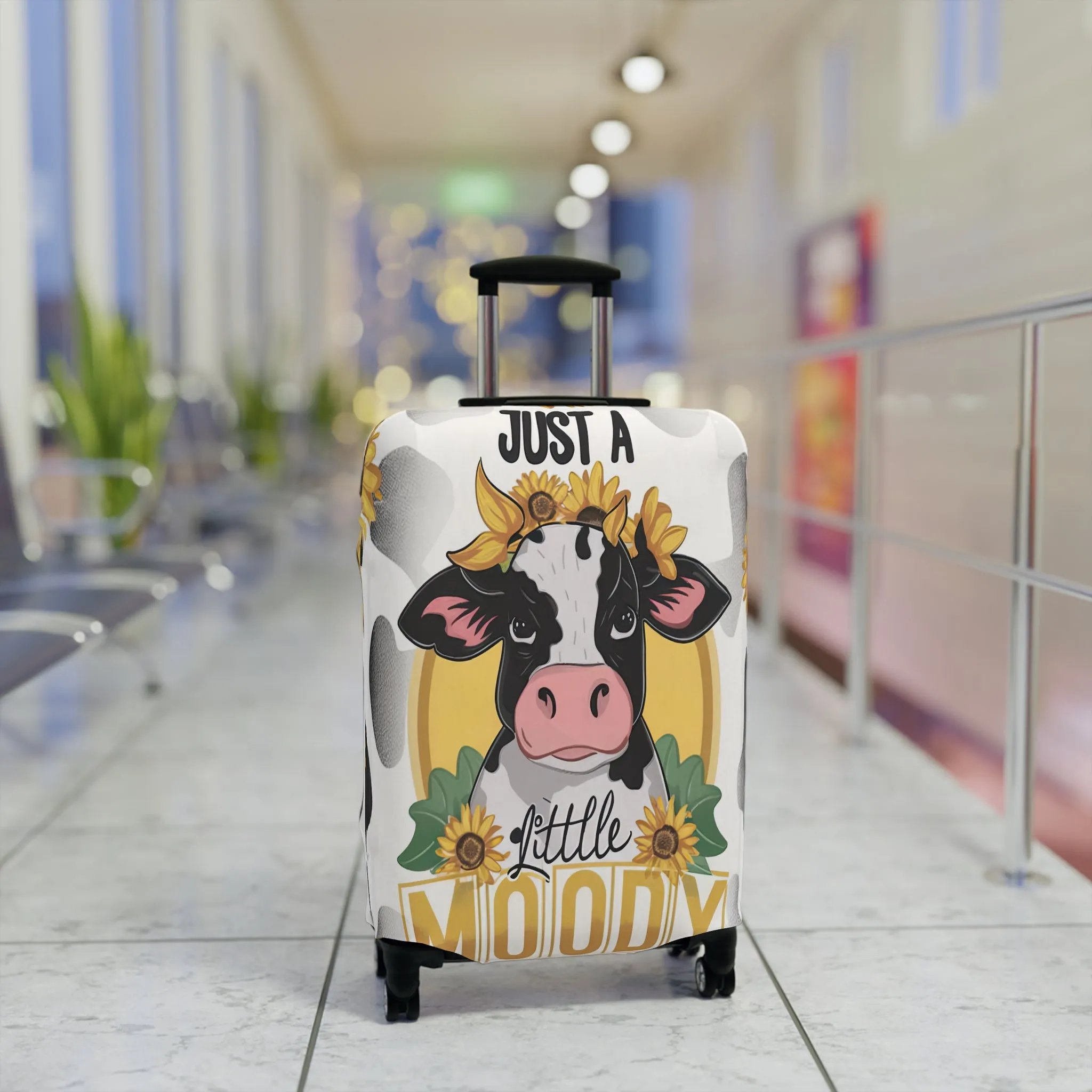 Luggage Cover, Cow, Just a Little Moody, awd-1697