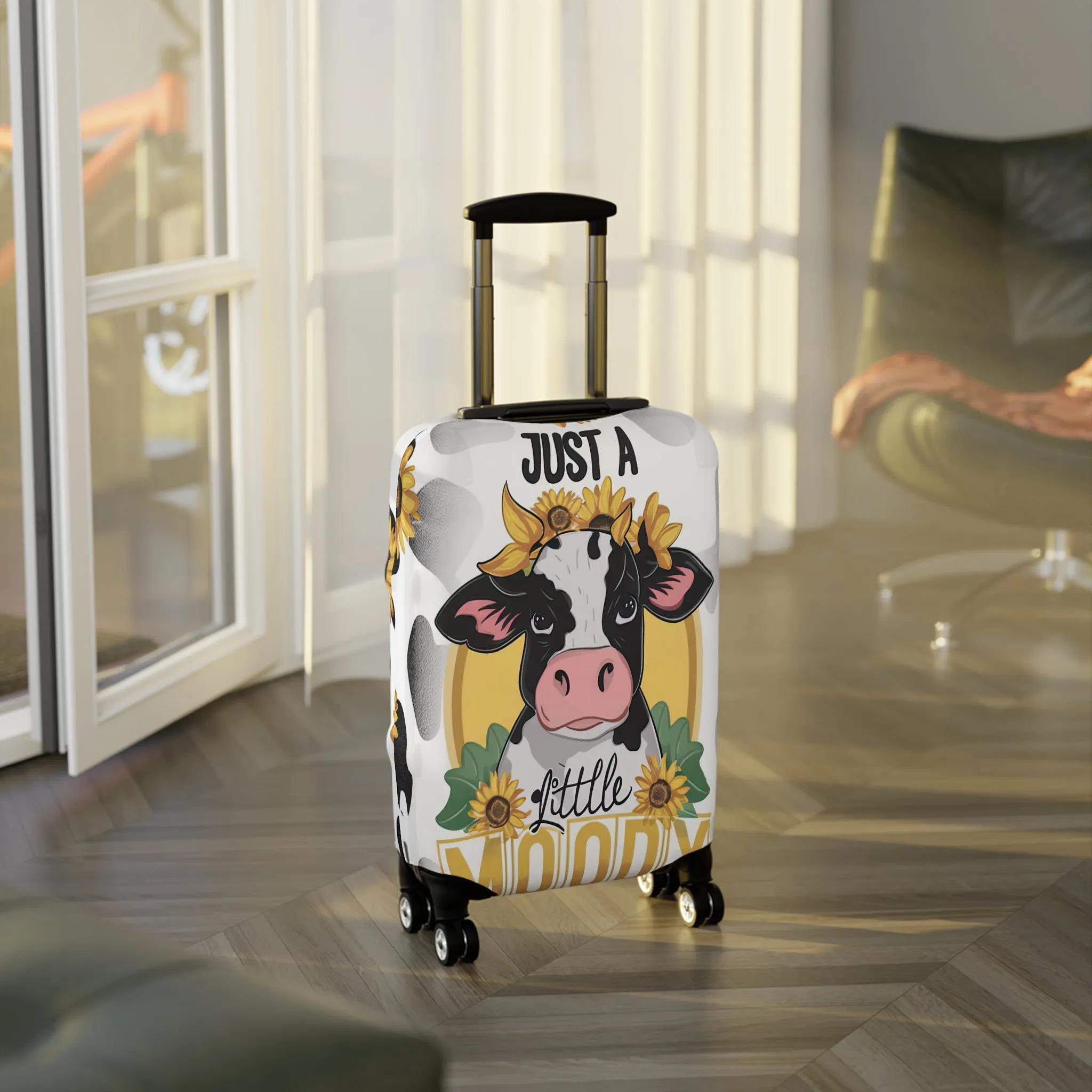 Luggage Cover, Cow, Just a Little Moody, awd-1697