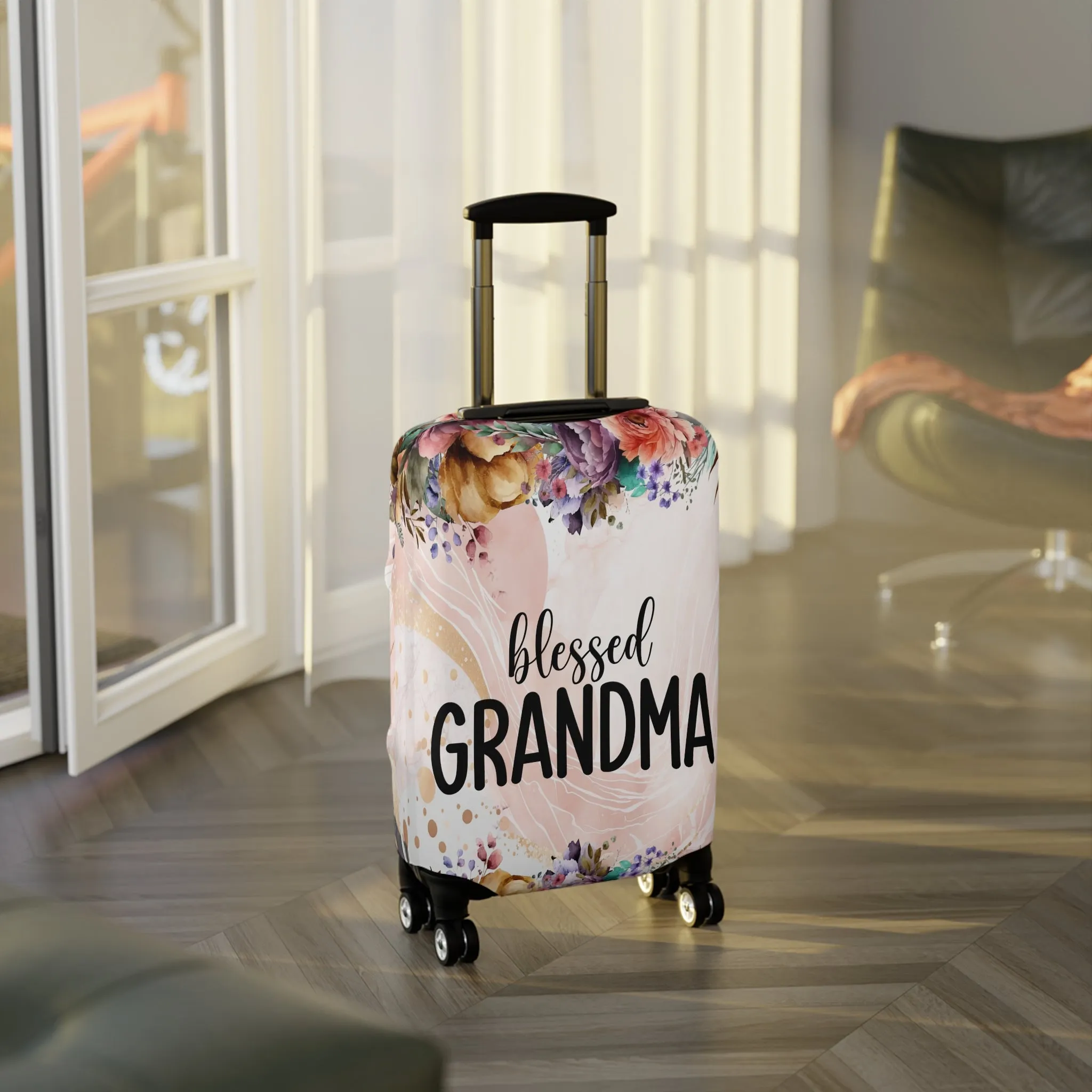 Luggage Cover, Floral, Blessed Grandma, awd-728