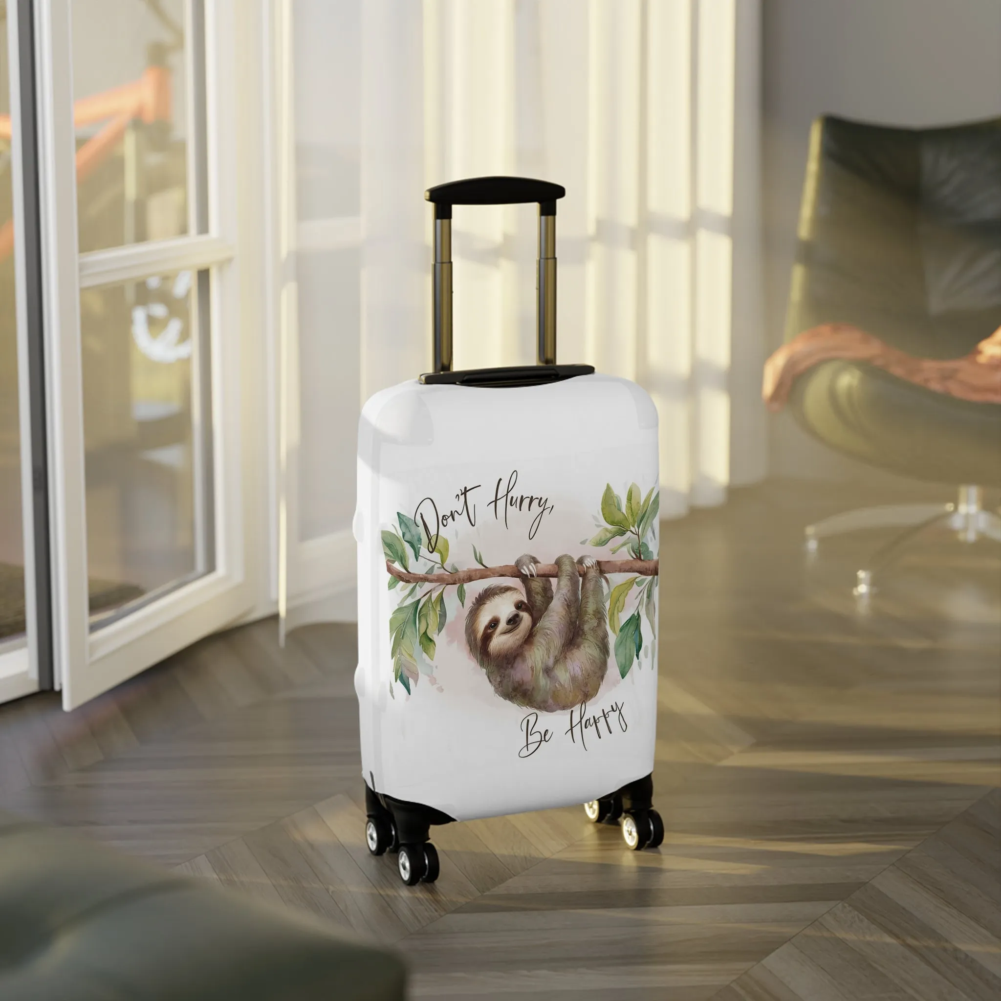 Luggage Cover, Sloth, Don't Hurry be Happy, awd-4042