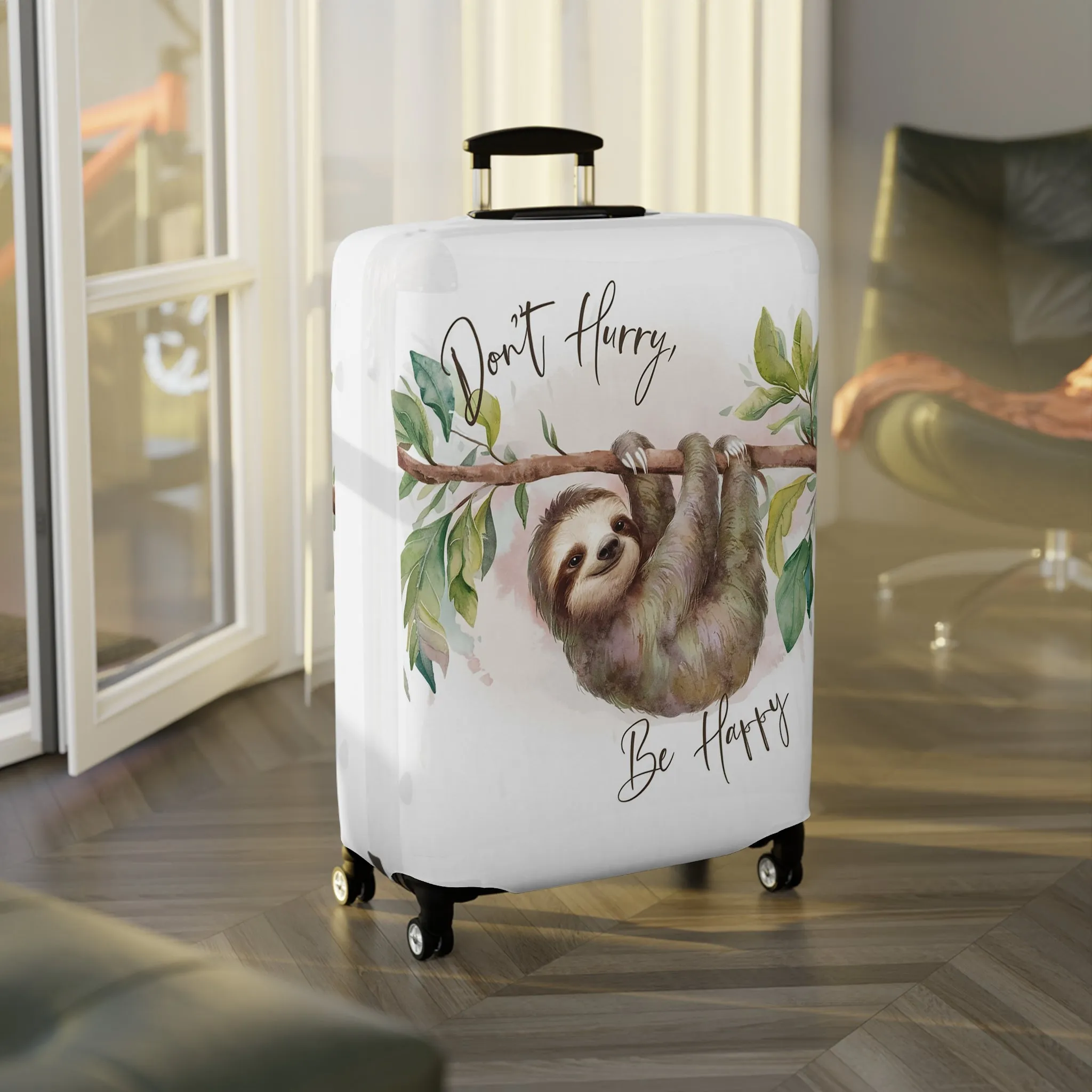 Luggage Cover, Sloth, Don't Hurry be Happy, awd-4042