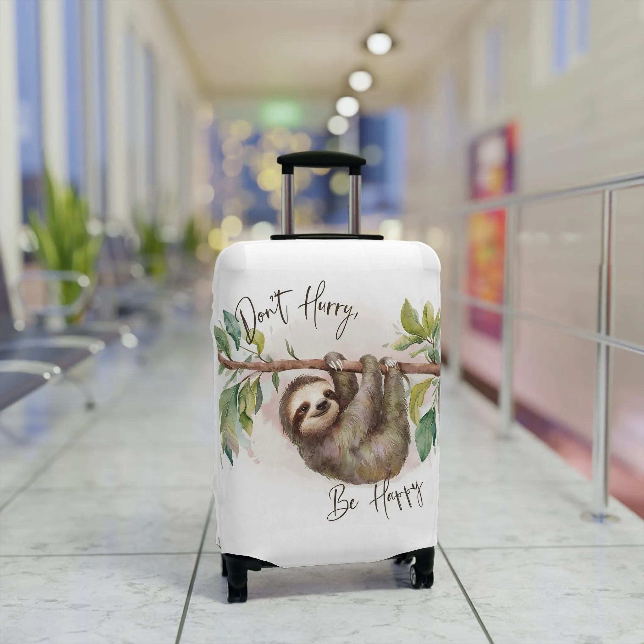 Luggage Cover, Sloth, Don't Hurry be Happy, awd-4042