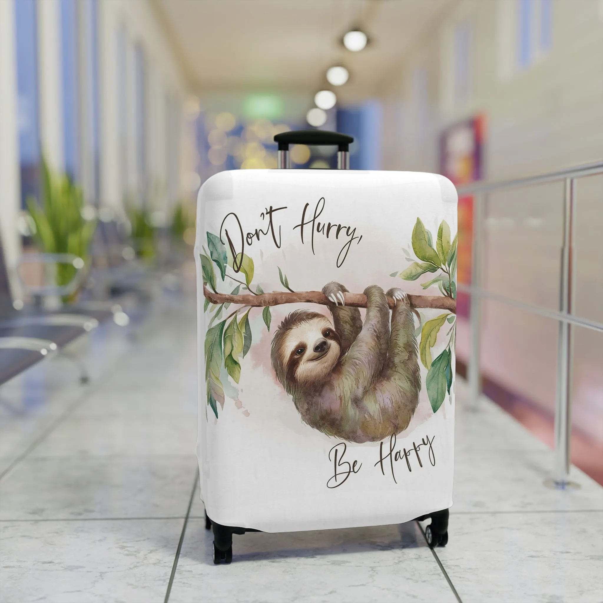 Luggage Cover, Sloth, Don't Hurry be Happy, awd-4042