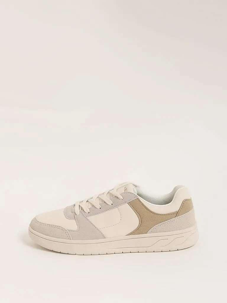 LUNA BLU Taupe Colorblock Sneakers