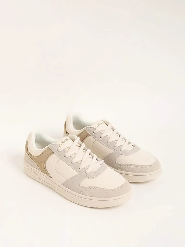 LUNA BLU Taupe Colorblock Sneakers